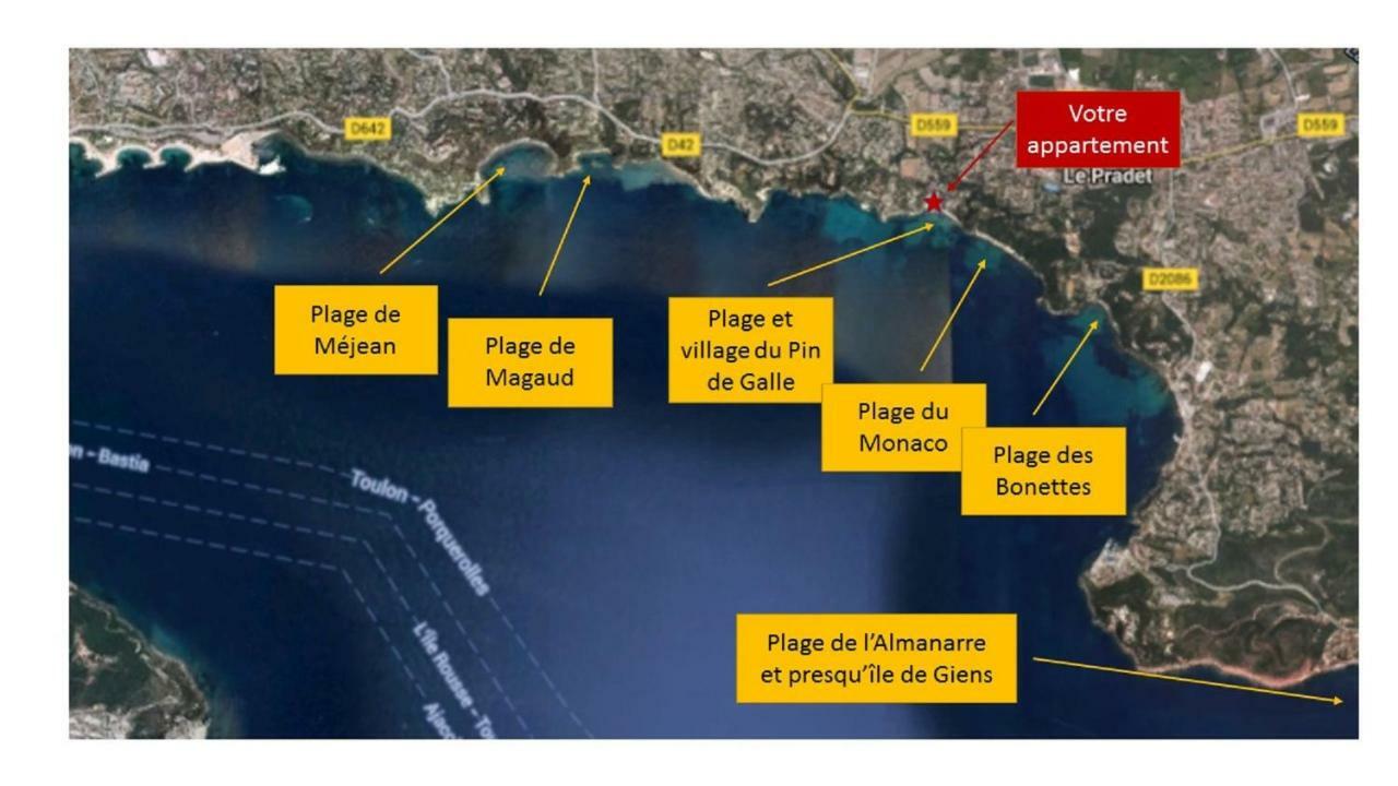 **** Beau T2 De 40 M2, Jardin De 70M2, Au Calme, A 50 Metres De La Plage Le Pradet Kültér fotó